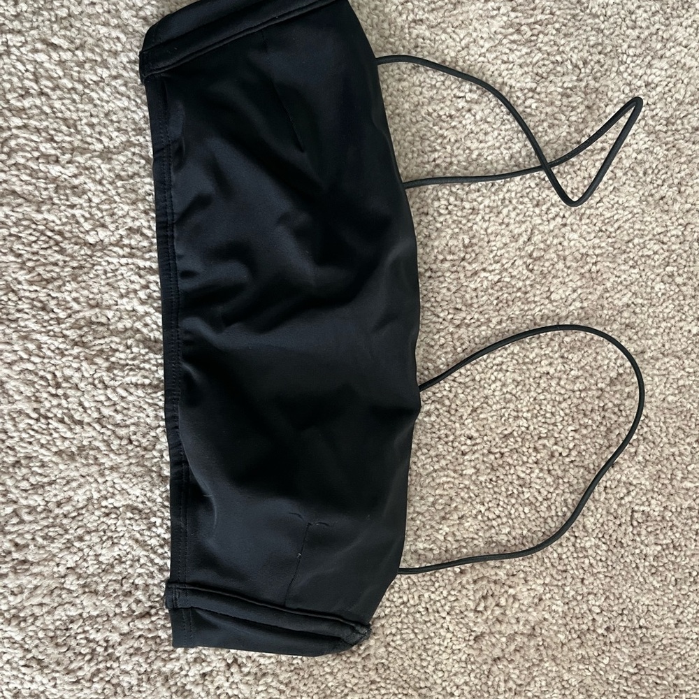 Shade & Shore Black Bandeau Top with Thin Straps